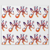 Santa Octopus Cadeaupapier (Vlak)