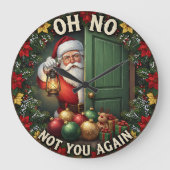 Santa Oh No Not Again Grote Klok (Voorkant)
