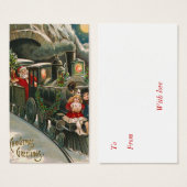 "Santa on a Train"  cadeau Label Visitekaartje (Voorkant /achterkant)
