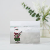 Santa On Beach Feestdagenkaart (Staand voorkant)