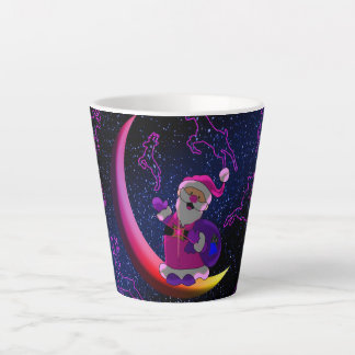 Santa on de maan latte mok