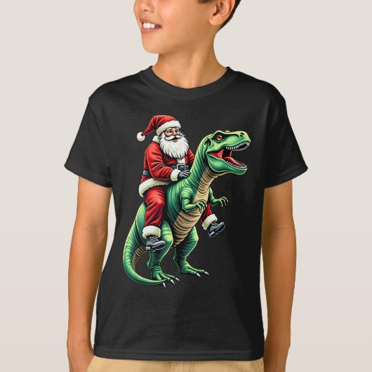 Santa on dinosaur t-shirt (Voorkant)