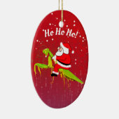 Santa On Praying Mantis Funny Xmas Ornament (Rechts)
