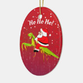 Santa On Praying Mantis Funny Xmas Ornament (Links)