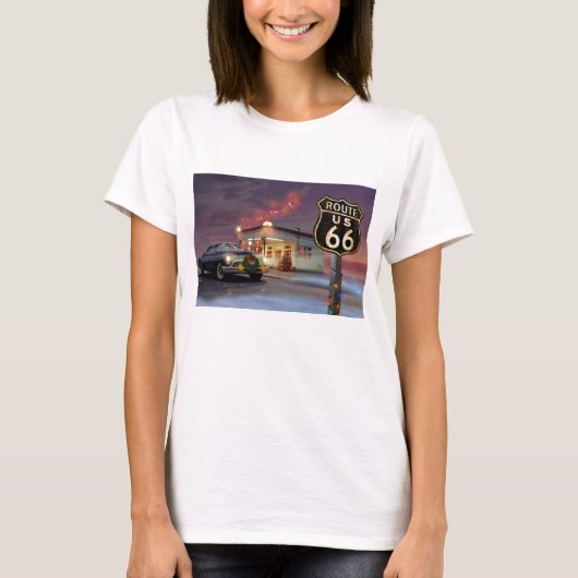 Santa on Route 66 T-shirt (Voorkant)