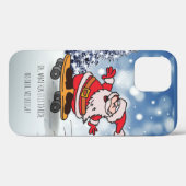 Santa on skateboard grappige rendierslee winter Case-Mate iPhone case (Achterkant (horizontaal))
