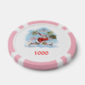 Santa Onvoorbereid roze 1000 gestreepte pokerchip (Enkel)