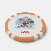 Santa Onvoorbereid sinaasappel 5000 gestreepte pok Poker Chips (Enkel)