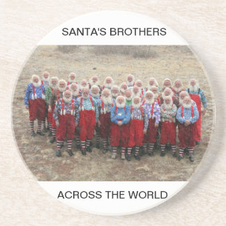 SANTA OP EEN GEBIED ZANDSTEEN ONDERZETTER