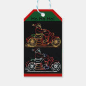 Santa op een motor boerderij scene cadeau label cadeaulabel (Voorkant)