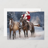 Santa op Paard Western Kerst Briefkaart (Voorkant / Achterkant)