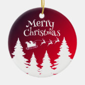 Santa op Sleigh Ornament - Feestelijke kerstboom (Voorkant)