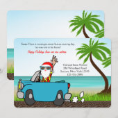 Santa op vakantie Bewegende Aankondiging (Voorkant / Achterkant)