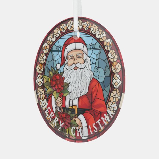 Santa Ornamenten, stijl vlekken kerk Glas Ornament (Voorkant links)