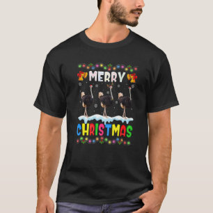 Santa Ostrich Animals Merry Kerstmis Pajama T-shirt