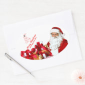 Santa Oval Stickers, glanzende Ovale Sticker (Envelop)