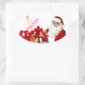 Santa Oval Stickers, glanzende Ovale Sticker (Tas)