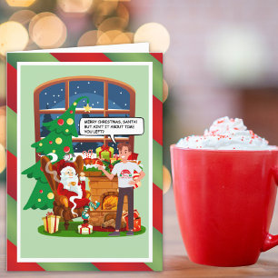 Santa Overbleef Zijn Welkom Grappig Feestdagen Kaart