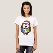 Santa Owl Dames Shirt (Voorkant volledig)