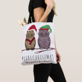 Santa Owl en Elf Owl Canvas tas (Dichtbij)