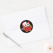 Santa Owl Ronde Sticker (Envelop)