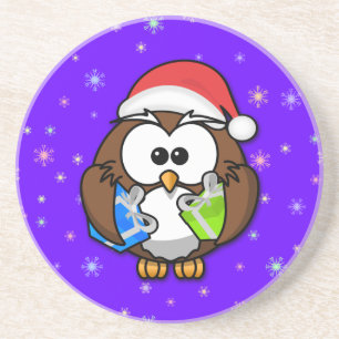 Santa owl zandsteen onderzetter