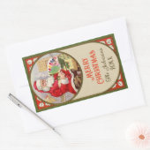  Santa Painting in de workshop Rechthoekige Sticker (Envelop)