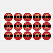 Santa pak gouden riem kerst gepersonaliseerd labels (Vel)