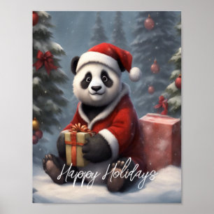Santa Panda Beer Poster
