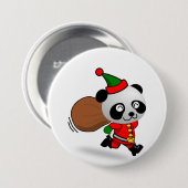 Santa Panda-Button Ronde Button 7,6 Cm (Voorkant /achterkant)