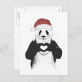 Santa panda feestdagenkaart (Voorkant / Achterkant)