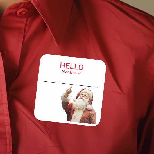 Santa Party Naam Tag Badge Kerstmis