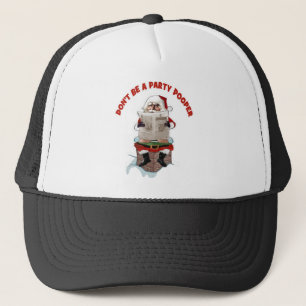 Santa "Party Pooper" Funny kerstPet Trucker Pet