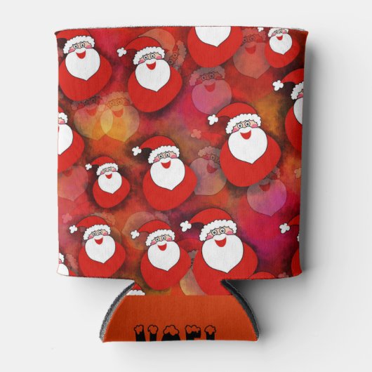 Santa Pattern Blikjeskoeler (Voorkant)