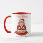 Santa Paws Cat Christmas Coffee Mug (Gauche)