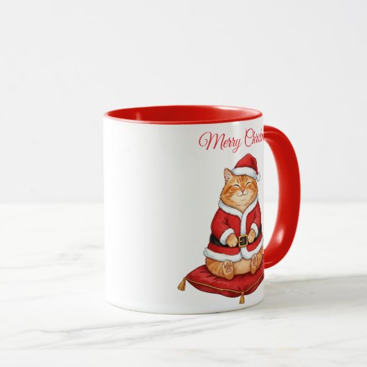 Santa Paws Cat Christmas Coffee Mug Mok (Voorkant rechts)