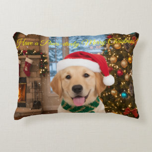 Santa Paws Christmas-Feestelijke Golden Retriever Accent Kussen