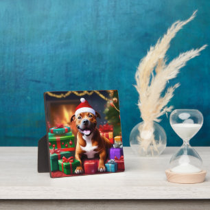 Santa Paws: de feestelijke verrassing van een staf Fotoplaat