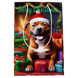 Santa Paws: de feestelijke verrassing van een staf Medium Cadeauzakje