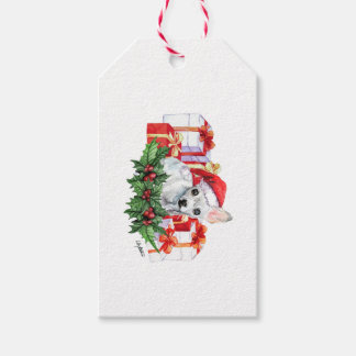 Santa Paws Gift Label - Christmas Chihuahua Cadeaulabel