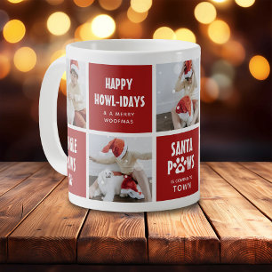 Santa Paws, Happy Howlidays 5 Foto Hond Kerstmis Koffiemok