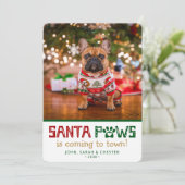 Santa Paws Hond Foto Feestdagenkaart (Staand voorkant)