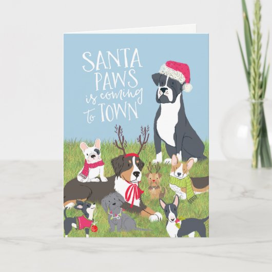 "Santa Paws" Kaart met hondenthema (Voorkant)