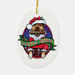 Santa Paws Keramisch Ornament