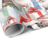 Santa Paws Kerst Wrap Frenchie Edition Cadeaupapier (Rol Hoek)