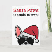 Santa Paws Kerstblauw Merle Kaart (Voorkant)