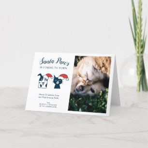Santa Paws Kerstfoto voor huisdieren Feestdagen Kaart