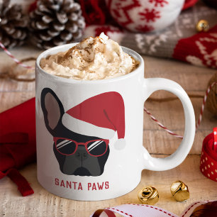 Santa Paws Kerstmis Black Bulldog Koffiemok