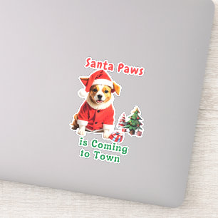 Santa Paws komt naar de stad feestelijke huisdier Sticker