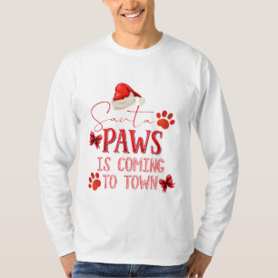 Santa Paws komt naar de stad kerst typografie T-shirt